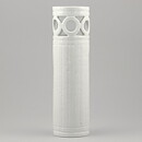Gunnar Nylund (Olympia 1940s) White Cylinder Vase with Openwork Decor 27 cm