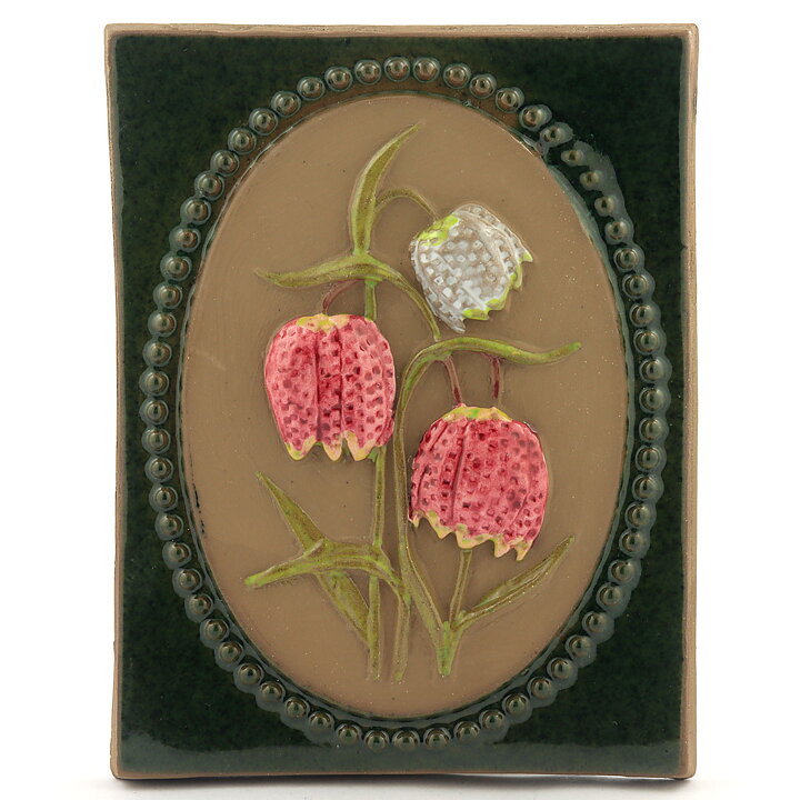 Aimo Nietosvuori (Landskapsblommor 1974) Rectangular Wall Plaque with Chess Flower Motif 17 cm  [Sample Images]