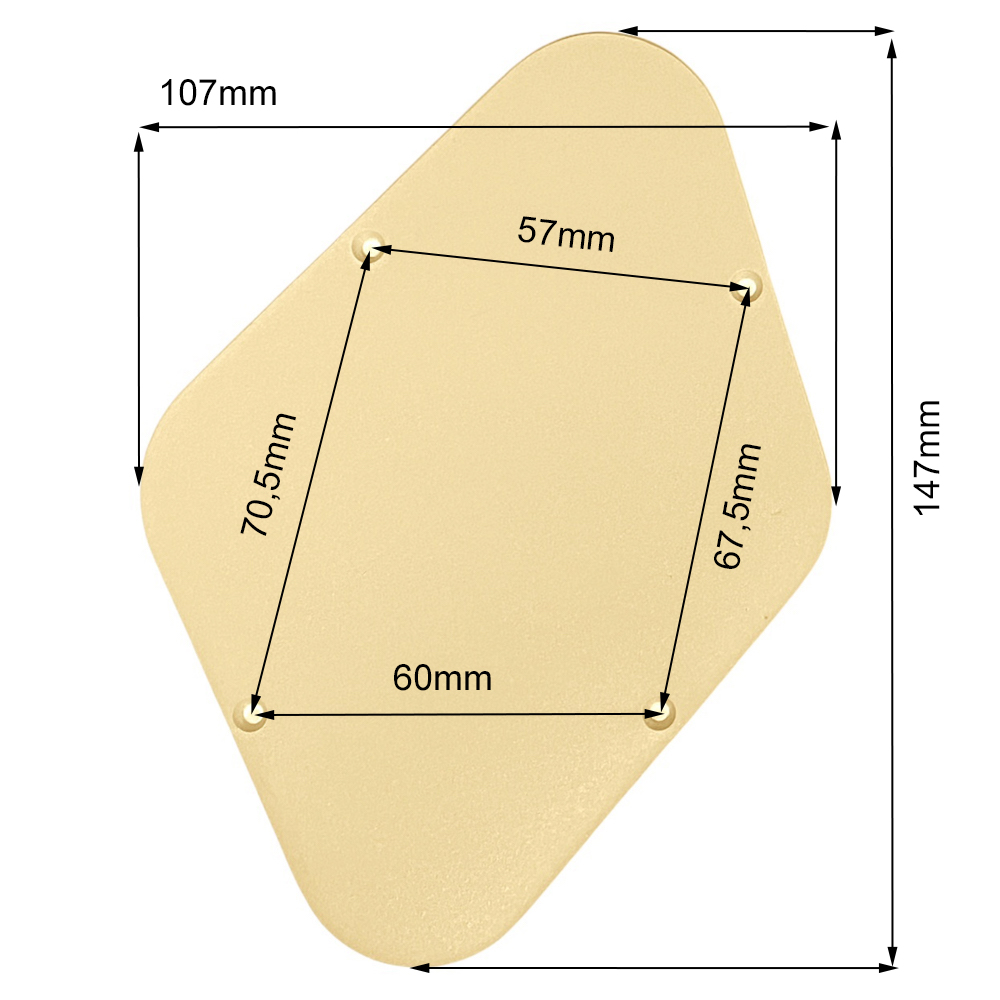 Les Paul Back Plate Control Cover (Cream) - 2