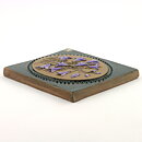 Aimo Nietosvuori (Landskapsblommor 1974) Rectangular Wall Plaque with Spreading Bellflower Motif 17 cm  [Sample Images]