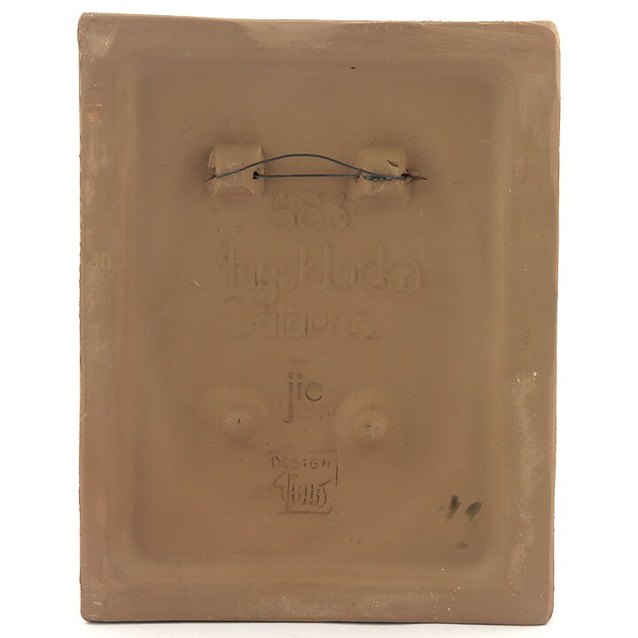 Aimo Nietosvuori (Landskapsblommor 1974) Rectangular Wall Plaque with Spreading Bellflower Motif 17 cm  [Sample Images]