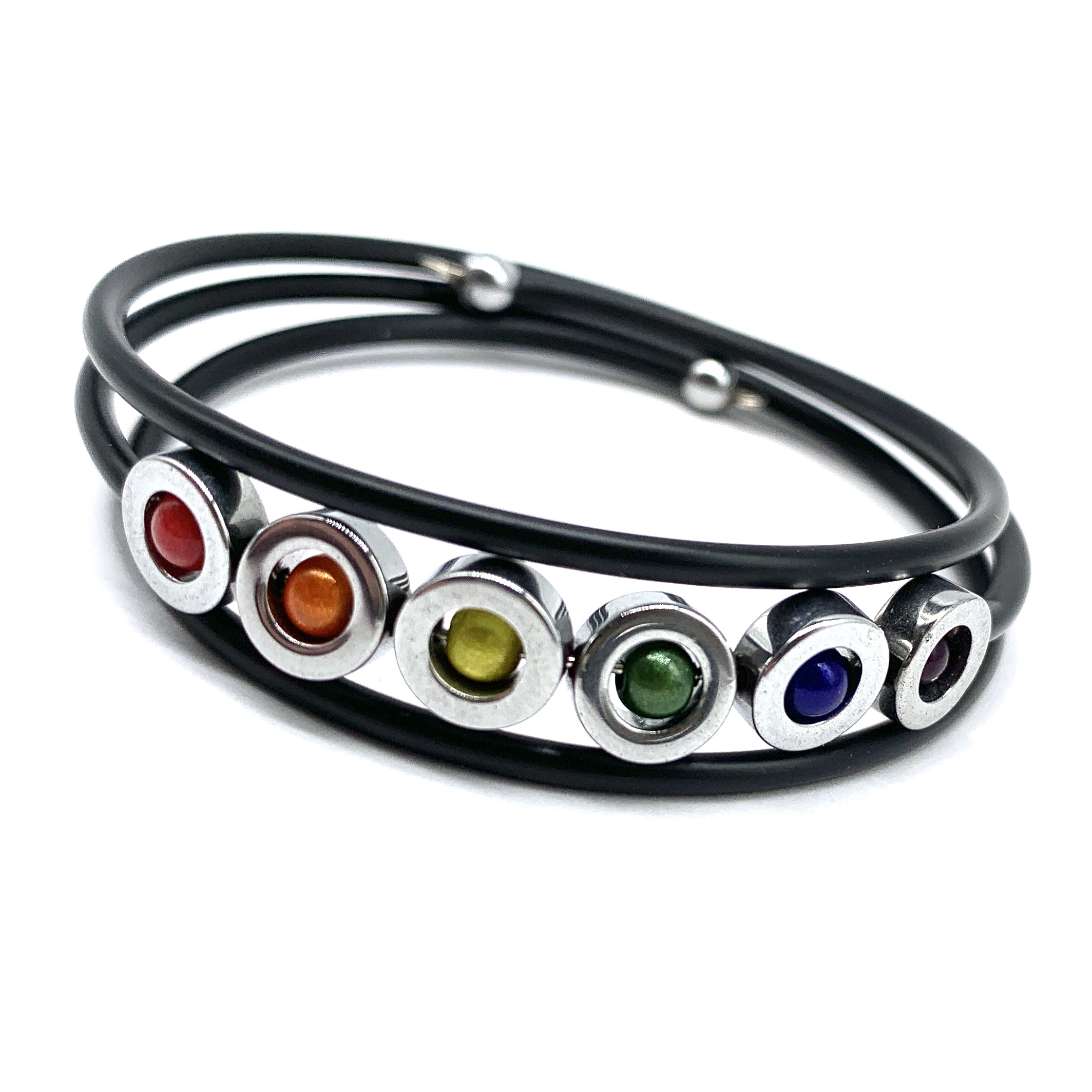 Armband silvrig Hematit regnbåge 