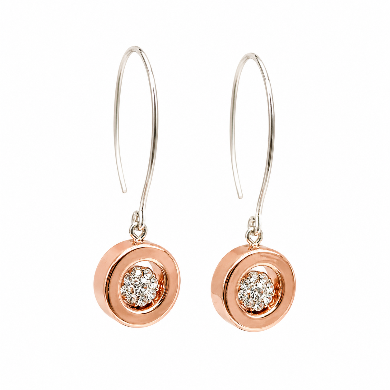 Earrings Linda rose gold Hematite Swarovskicrystals