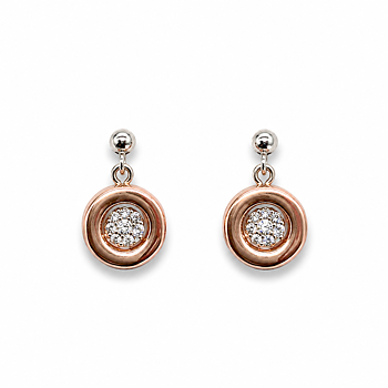 Earrings Iris rose gold Hematite Swarovskicrystals
