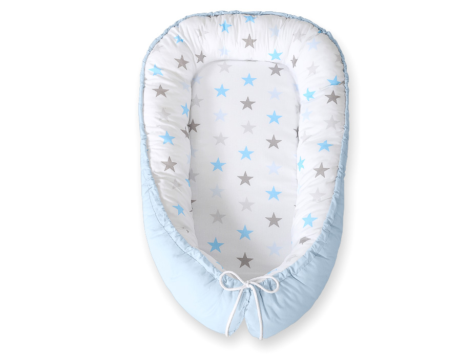 Babynest Bobono Cocoon Premium Blå Stjärnor (dubbelsidig)