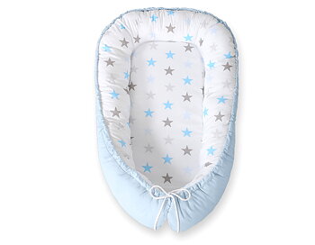 Babynest Bobono Cocoon Premium Blå Stjärnor (dubbelsidig)