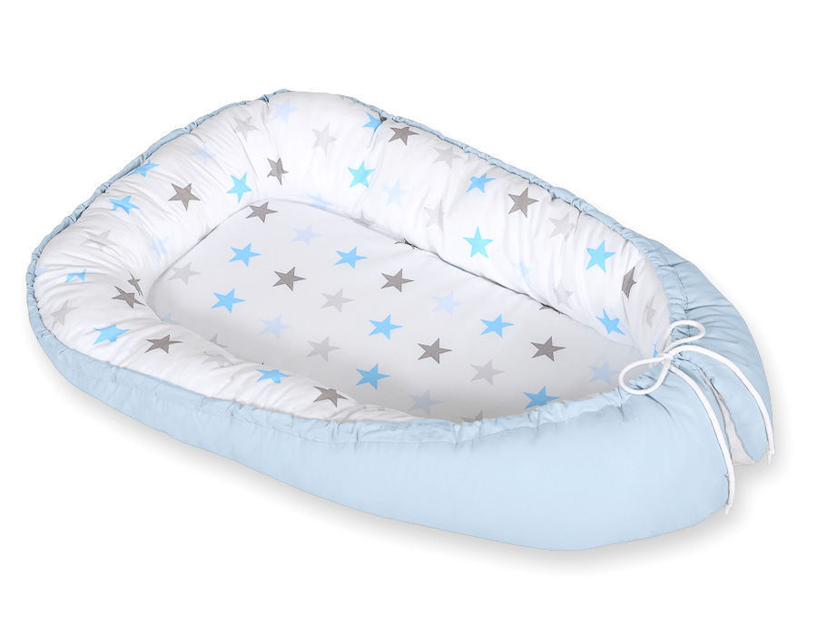 Babynest Bobono Cocoon Premium Blå Stjärnor (dubbelsidig) - 3