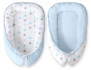 Babynest Bobono Cocoon Premium Blå Stjärnor (dubbelsidig)