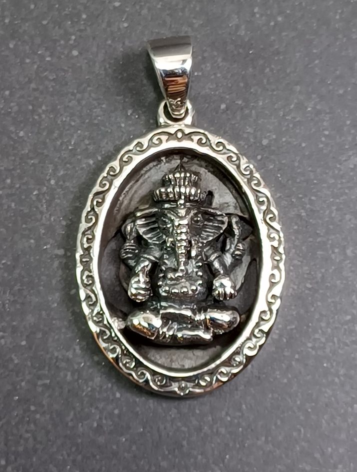 Ganesha Amulett hänge i Silver