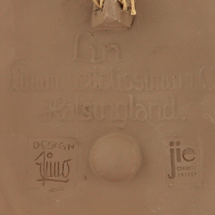 Aimo Nietosvuori (Landskapsblommor 1974) Rectangular Wall Plaque with Common Flax Motif 17 cm  [Sample Images]