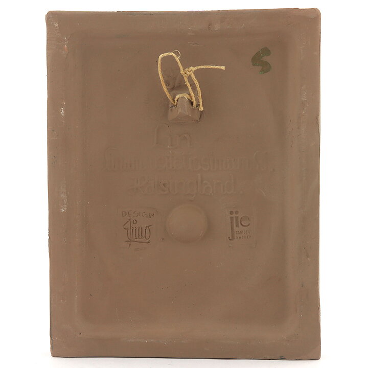 Aimo Nietosvuori (Landskapsblommor 1974) Rectangular Wall Plaque with Common Flax Motif 17 cm  [Sample Images]