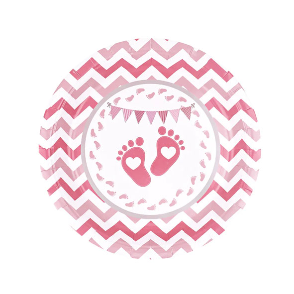 Papperstallrikar Baby Shower - Ljusrosa
