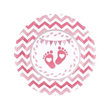 Papperstallrikar Baby Shower - Ljusrosa