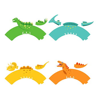 Cupcake wrapper - Dinosaurier 8-pack