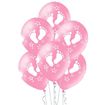 Ballongbukett Baby Shower - Rosa Bebisfötter 