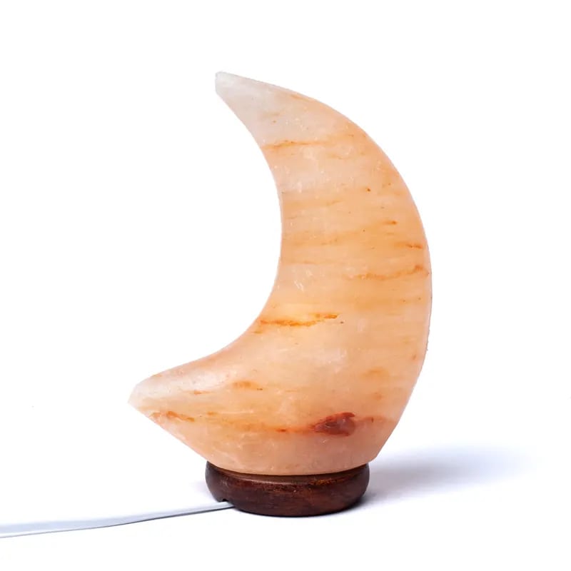 Salt lamp moon-shaped with cable and LED - 5