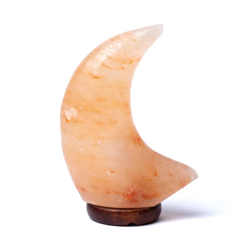 Salt lamp moon-shaped with cable and LED - 3