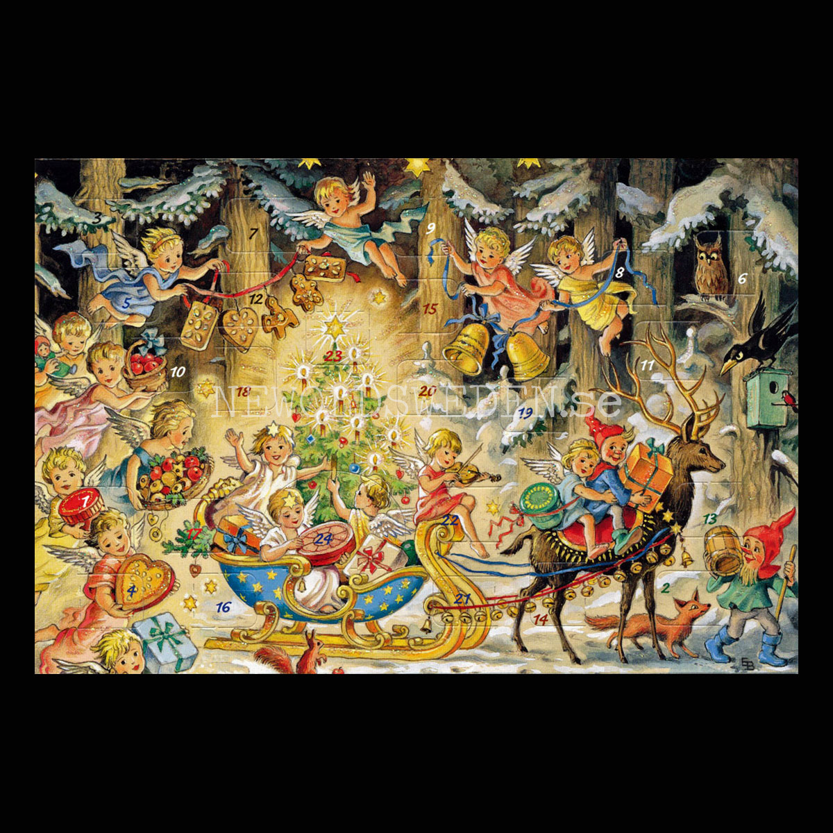Adventskalenderkort Dubbel-kort med kuvert Elsa Beskow - 990