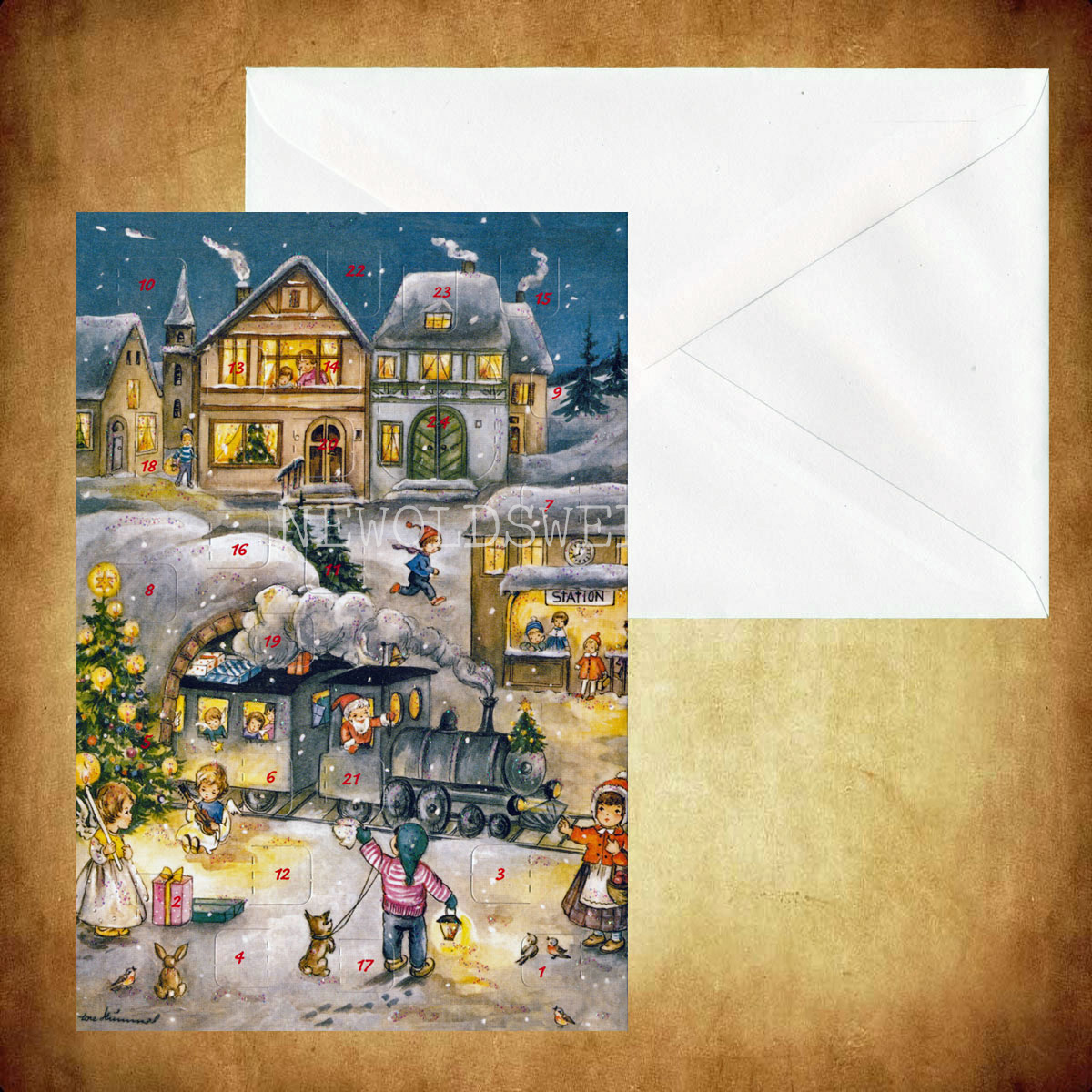 Adventskalenderkort Dubbel-kort med kuvert - 990 - 3