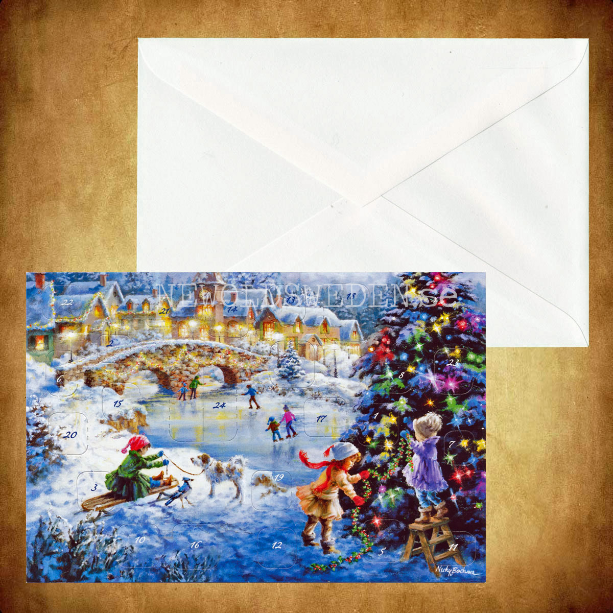 Adventskalenderkort Dubbel-kort med kuvert - 990 - 3