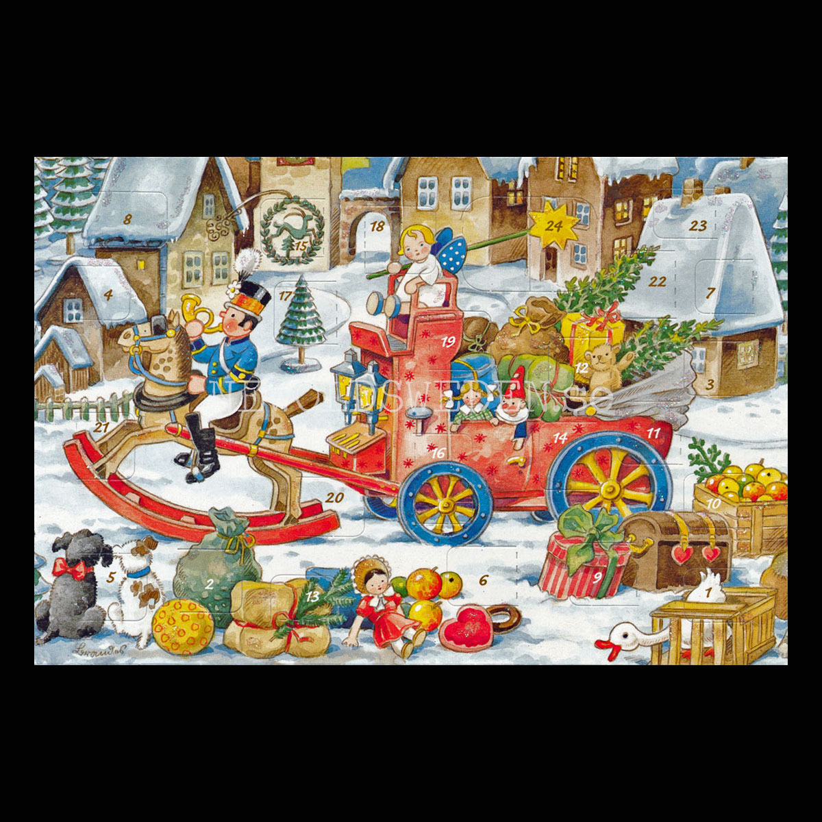 Adventskalenderkort Dubbel-kort med kuvert - 990