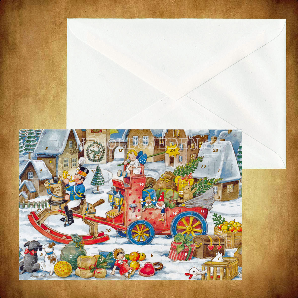 Adventskalenderkort Dubbel-kort med kuvert - 990 - 3