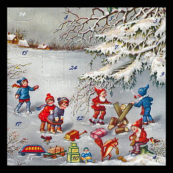 Adventskalenderkort Dubbel-kort med kuvert - 990