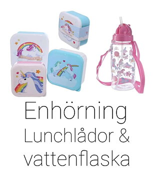 Paket Vattenflaska & Lunchlåda Enhörning