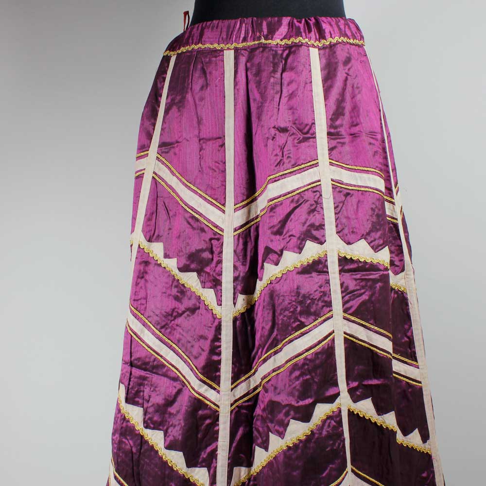 Violett-Guld Indisk Kjol/Lehenga - 3