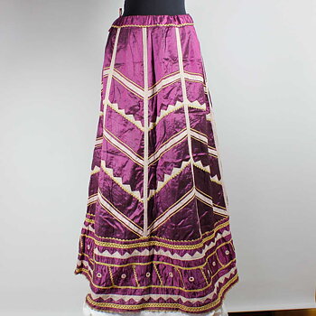 Violett-Guld Indisk Kjol/Lehenga