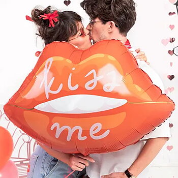Folieballong "Kiss me" Läppar