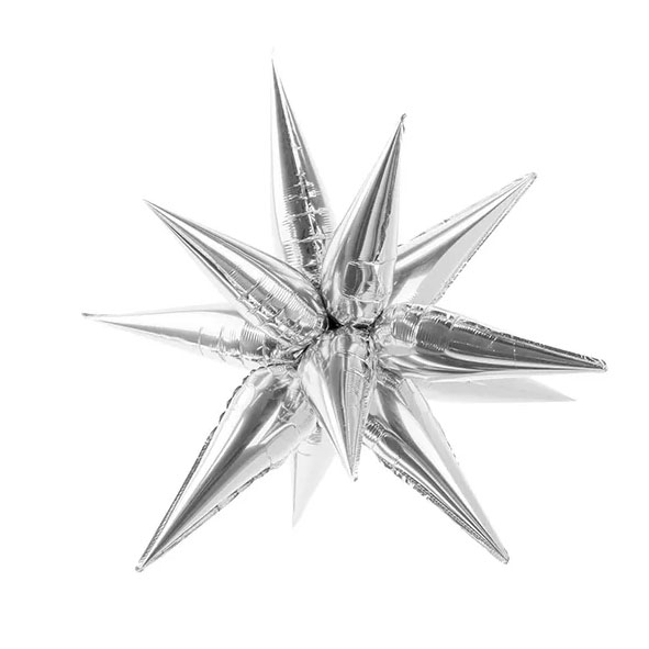 Folieballong 3D - Silverstjärna - 70 cm