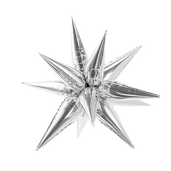 Folieballong 3D - Silverstjärna - 70 cm