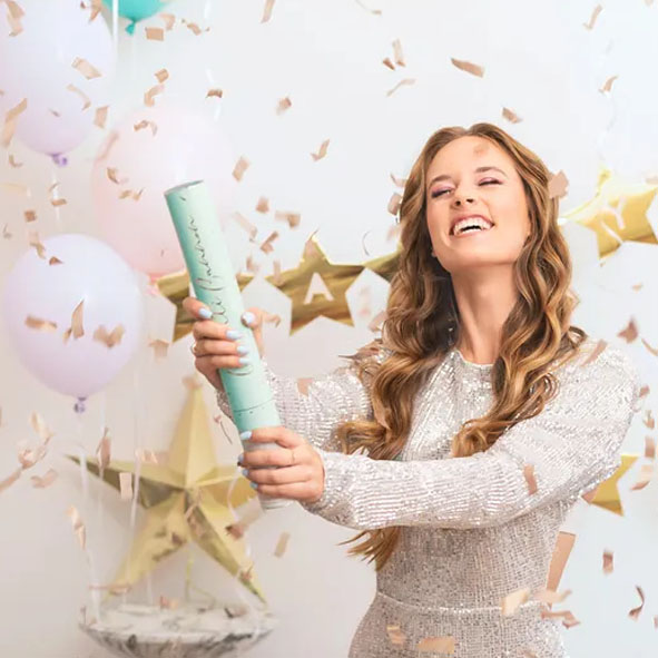 Konfettikanon 40 cm - Rosé - Papperskonfetti