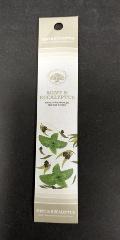 Mint och Eucalyptus Rökelse  - Mini pack - 5pinnar - Green Tree