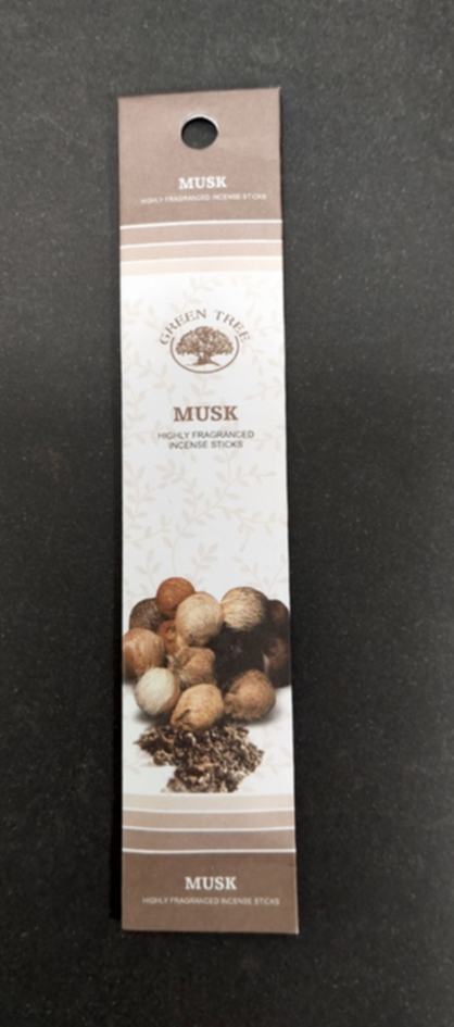 Musk Rökelse  - Mini pack - 5pinnar - Green Tree