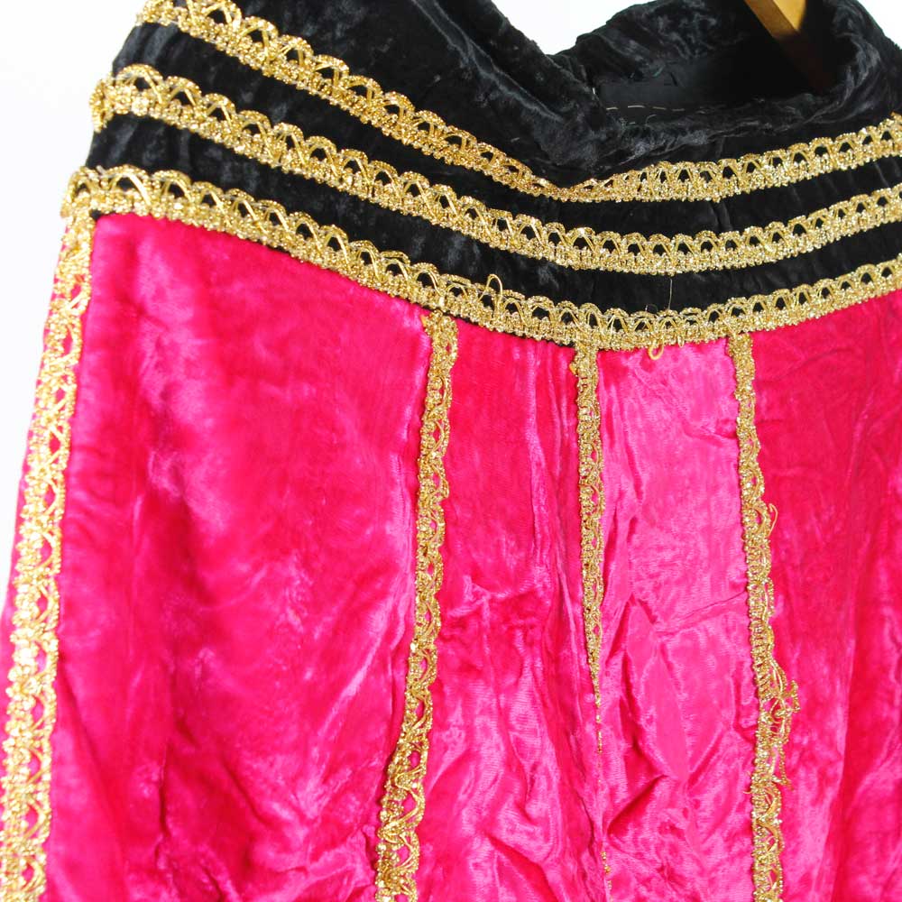 Rosa-Svart-Guld Indisk SammetsKjol-Lehenga - 2