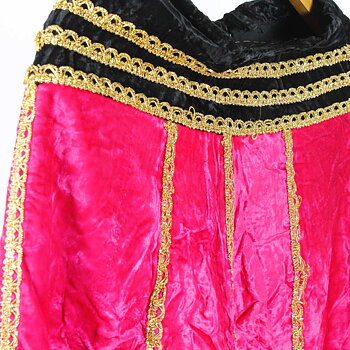 Rosa-Svart-Guld Indisk SammetsKjol-Lehenga