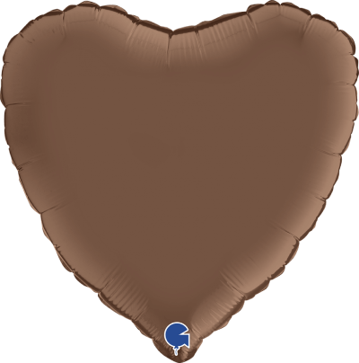 Folieballong Hjärta Satin Choklad 45 cm