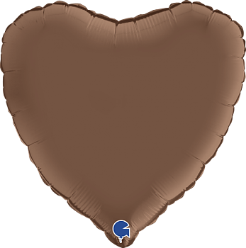 Folieballong Hjärta Satin Choklad 45 cm