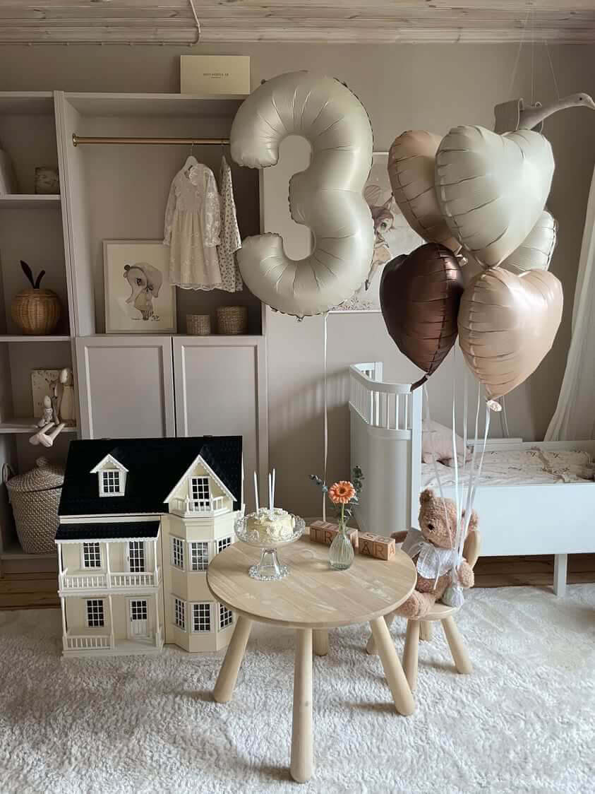 Folieballong Hjärta 45 cm Satin Kräm  - 3