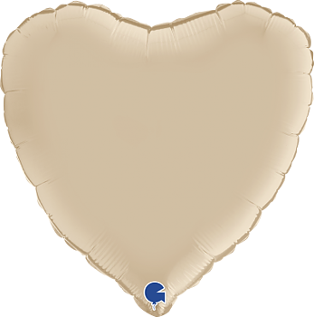 Folieballong Hjärta 45 cm Satin Kräm 
