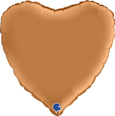 Folieballong Hjärta Satin Caramel 46 cm