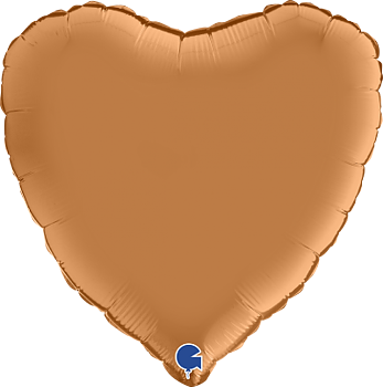 Folieballong Hjärta Satin Caramel 46 cm