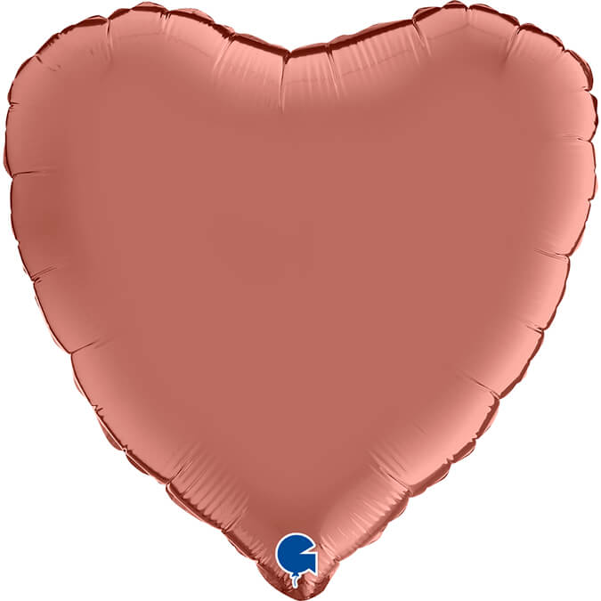 Folieballong Hjärta Satin Roséguld 46 cm