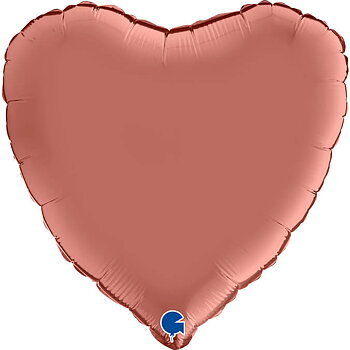 Folieballong Hjärta Satin Roséguld 46 cm
