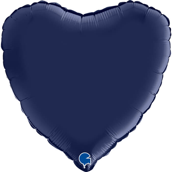 Folieballong Hjärta Satin Marinblå 46 cm
