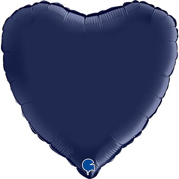 Folieballong Hjärta Satin Marinblå 46 cm