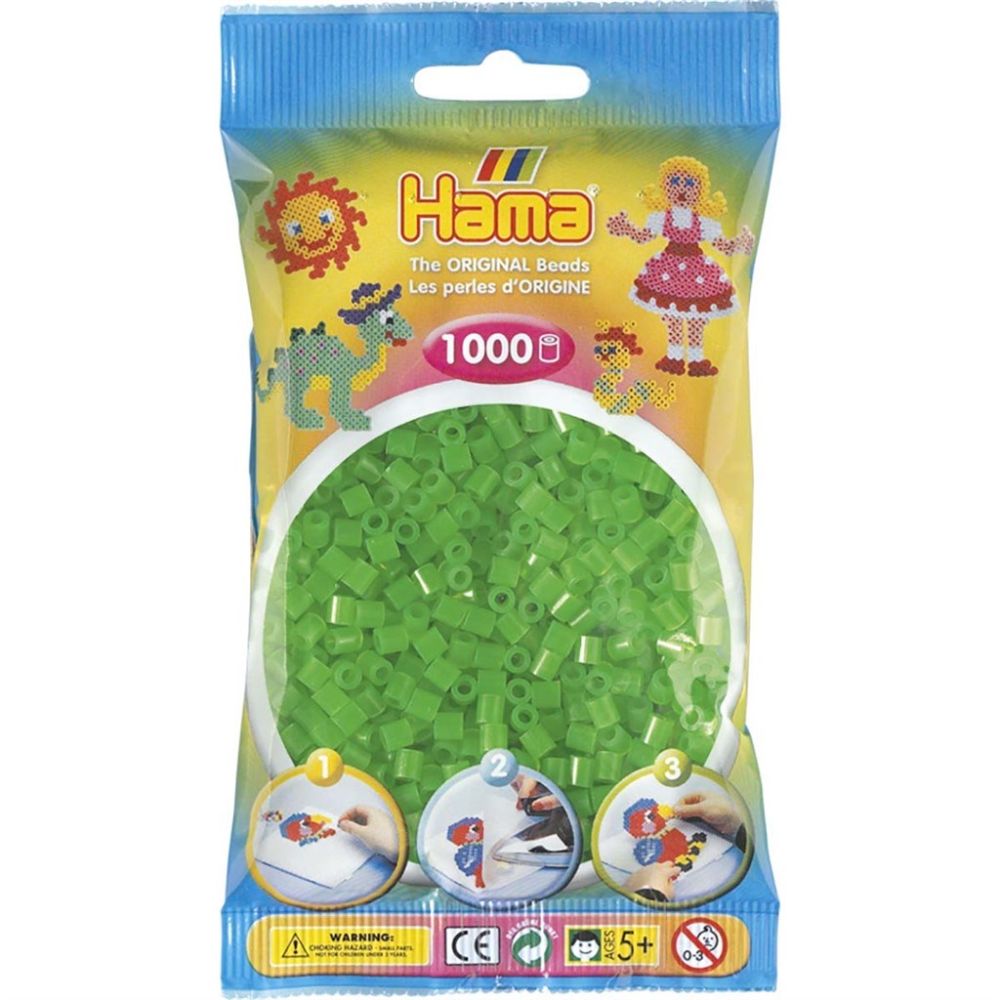 Hama Pärlor Midi 1000 st, Neongrön