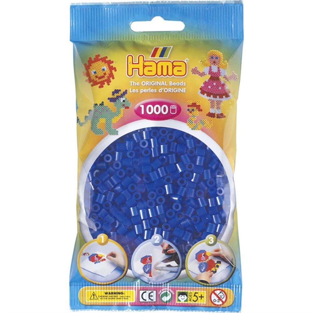 Hama Pärlor Midi 1000 st, Neonblå